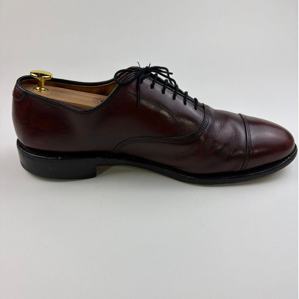 Allen Edmonds Park Avenue Oxford Mens 9.5D Burgundy Leather Cap Toe Dress Shoes - Picture 5 of 13